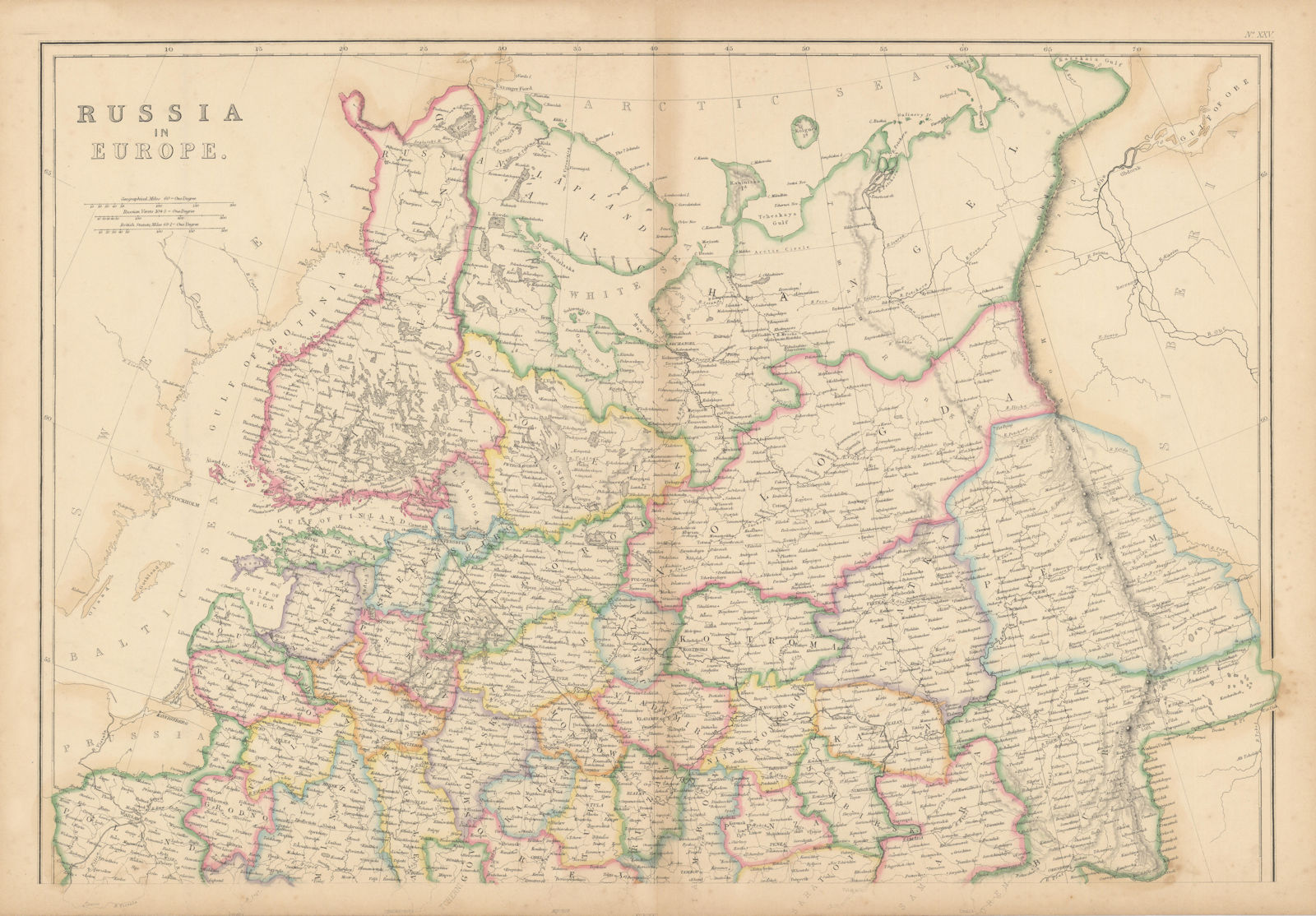 Russia in Europe, North. Finland Livonia Estonia Courland Latvia WELLER 1860 map