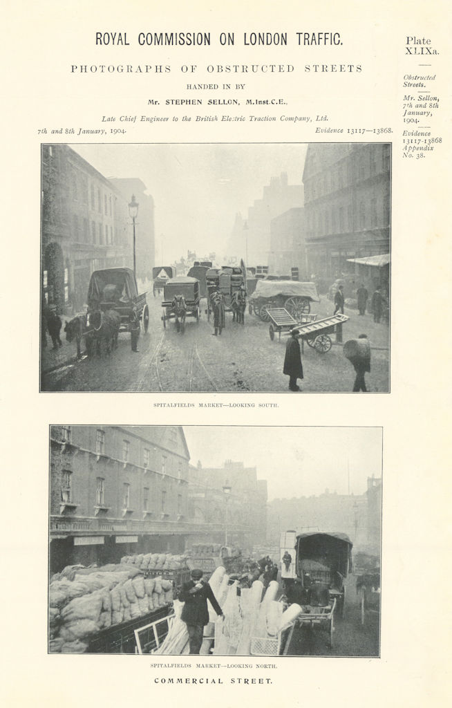 Royal Commission on London Traffic. Commercial St Whitechapel Spitalfields 1906