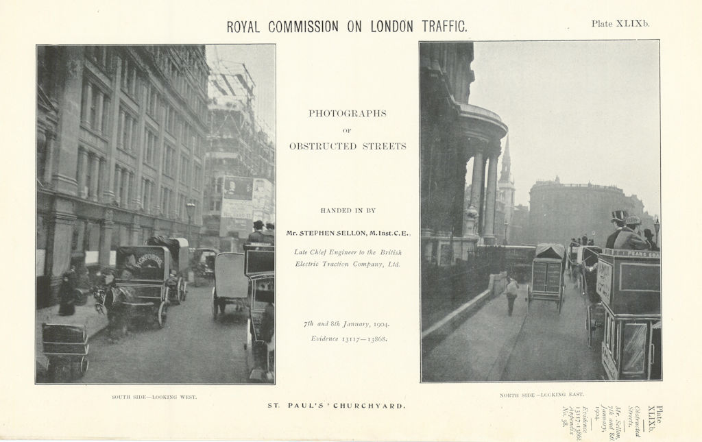 Associate Product Royal Commission on London Traffic. St. Paul's Churchyard obstructions 1906