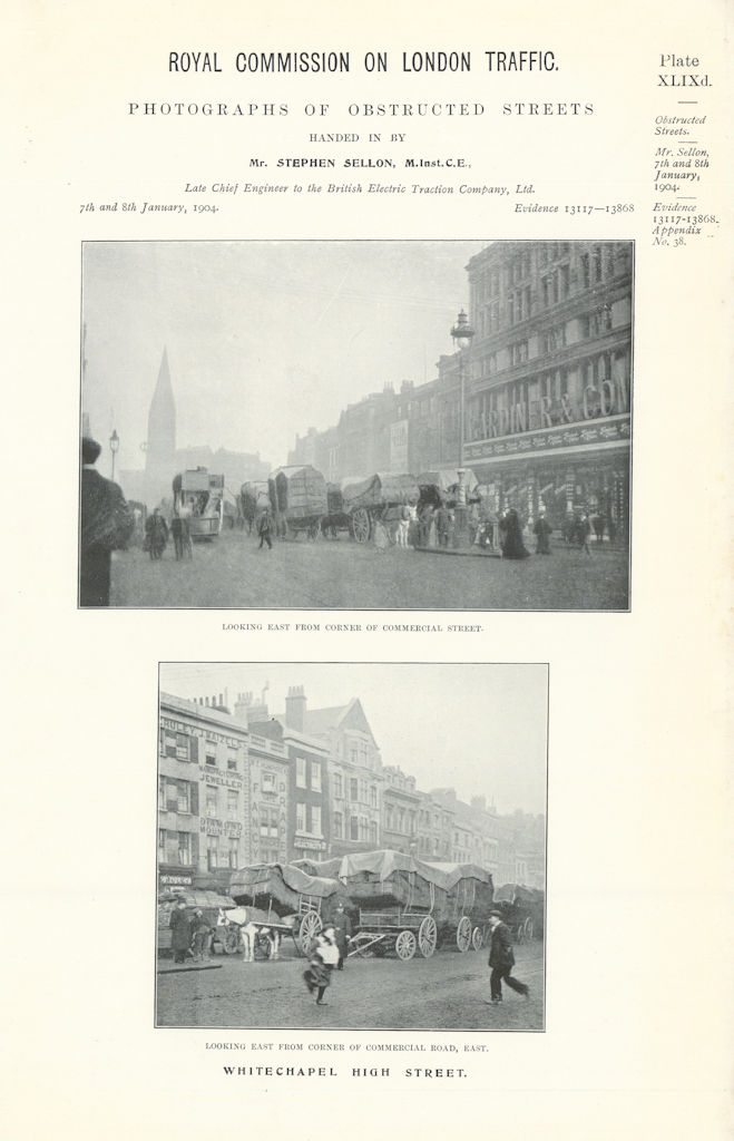 Associate Product Royal Commission on London Traffic. Whitechapel High Street obstructions #2 1906