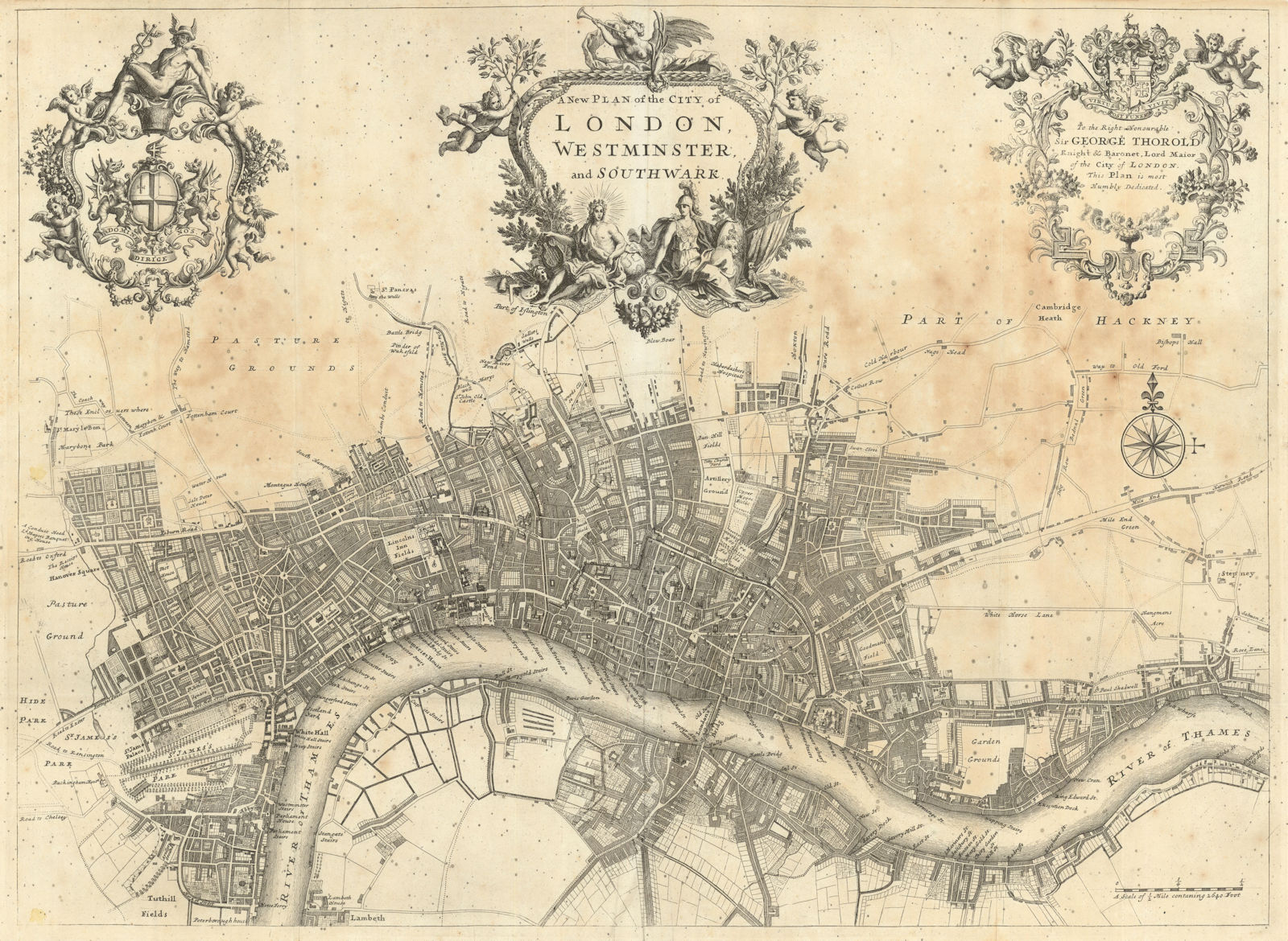 'New Plan of the City of London, Westminster & Southwark '. STOW/STRYPE 1720 map