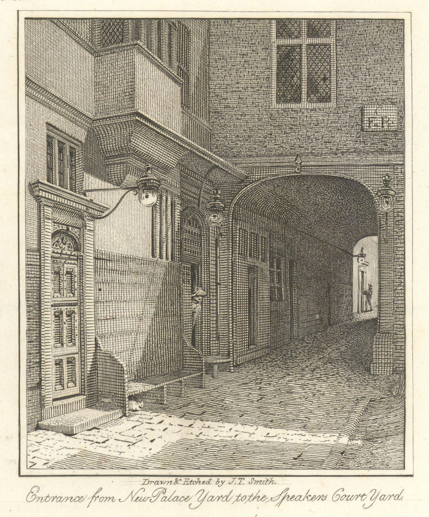 Westminster. Passage from New Palace Yard to Speaker’s Courtyard. JT Smith 1804