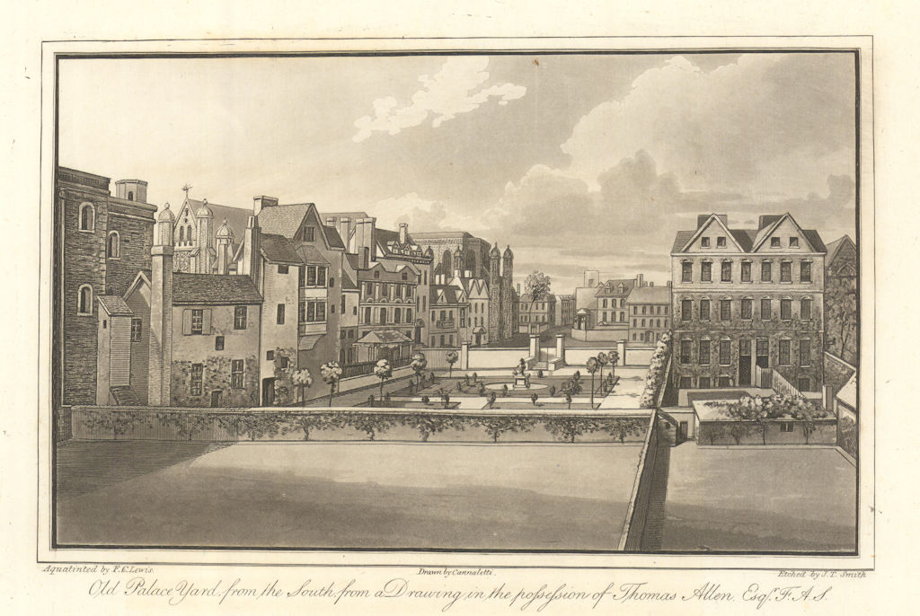 Old Palace Yard, Westminster, from the South. Aquatint by J.T. Smith 1805