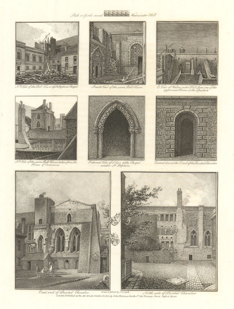 St Stephen’s Chapel & Painted Chamber, Palace of Westminster by J.T. Smith 1805