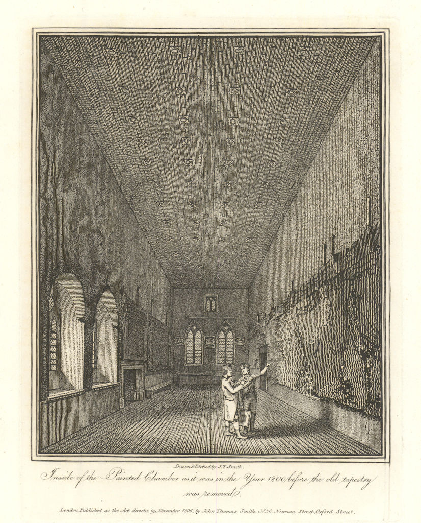 Inside of the Painted Chamber as it was in the year 1800… by J.T. Smith 1806