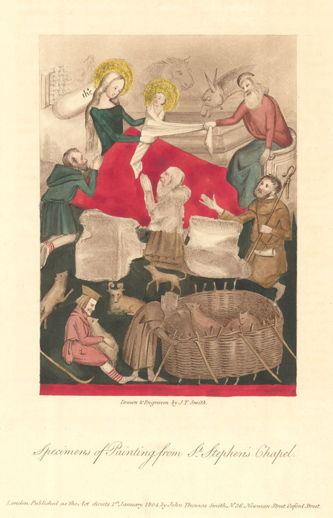 Painting from St. Stephen's Chapel, Westminster #3 by J.T. Smith 1807 print