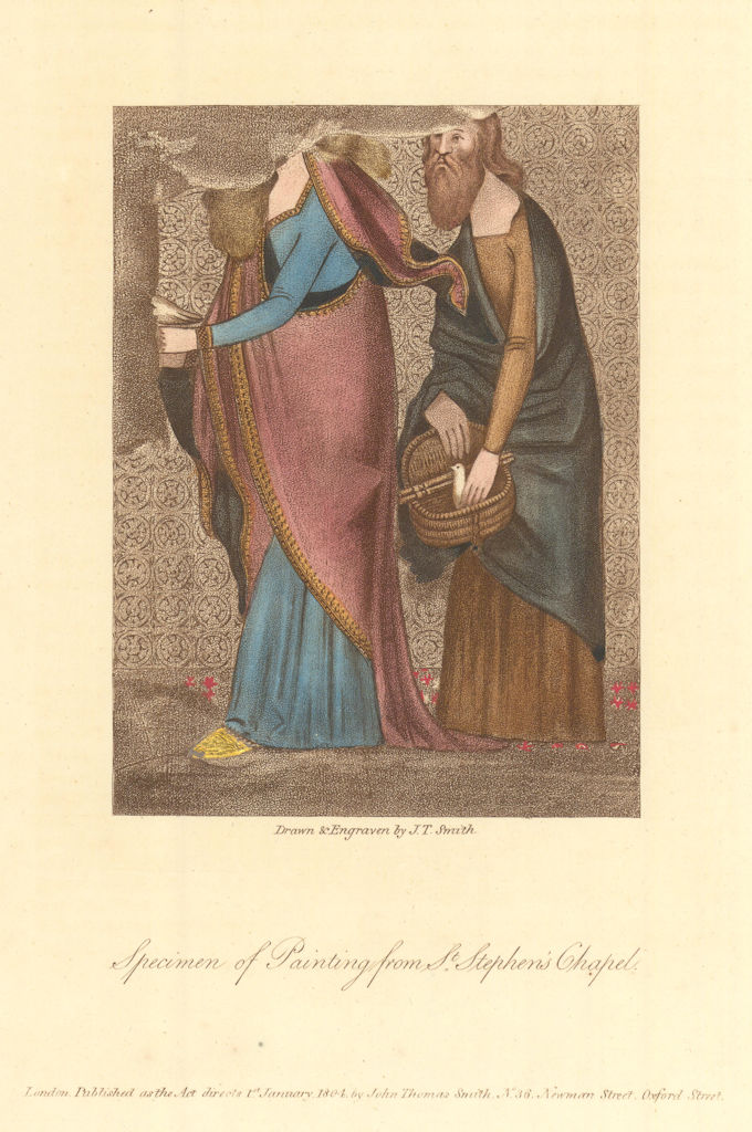 Painting from St. Stephen's Chapel, Westminster #4 by J.T. Smith 1807 print