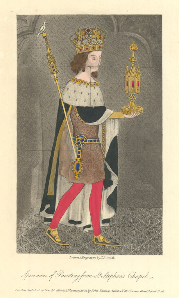 Painting from St. Stephen's Chapel, Westminster #5 by J.T. Smith 1807 print