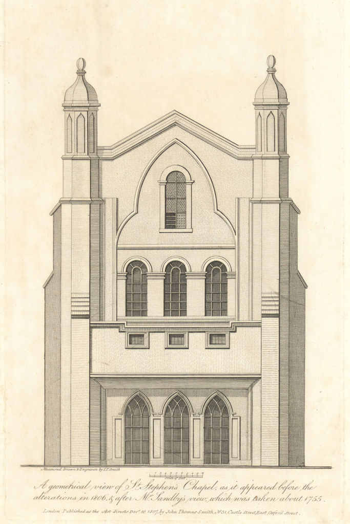 St. Stephen’s Chapel, Westminster, between 1755-1806, by J.T. Smith 1807 print