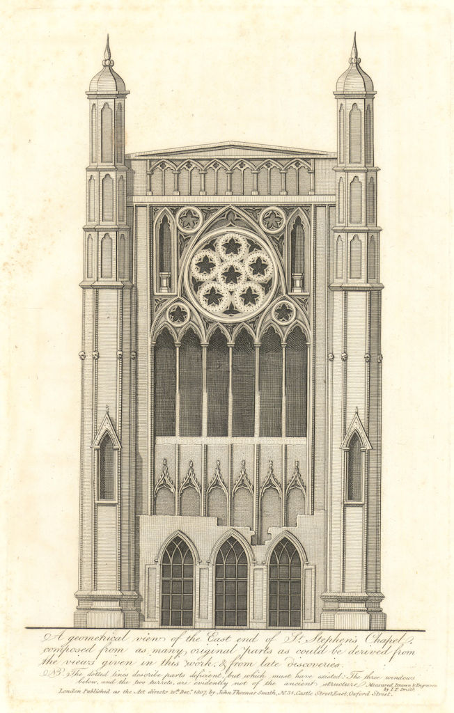 The East end of St. Stephen’s Chapel, Westminster, by J.T. Smith 1807 print