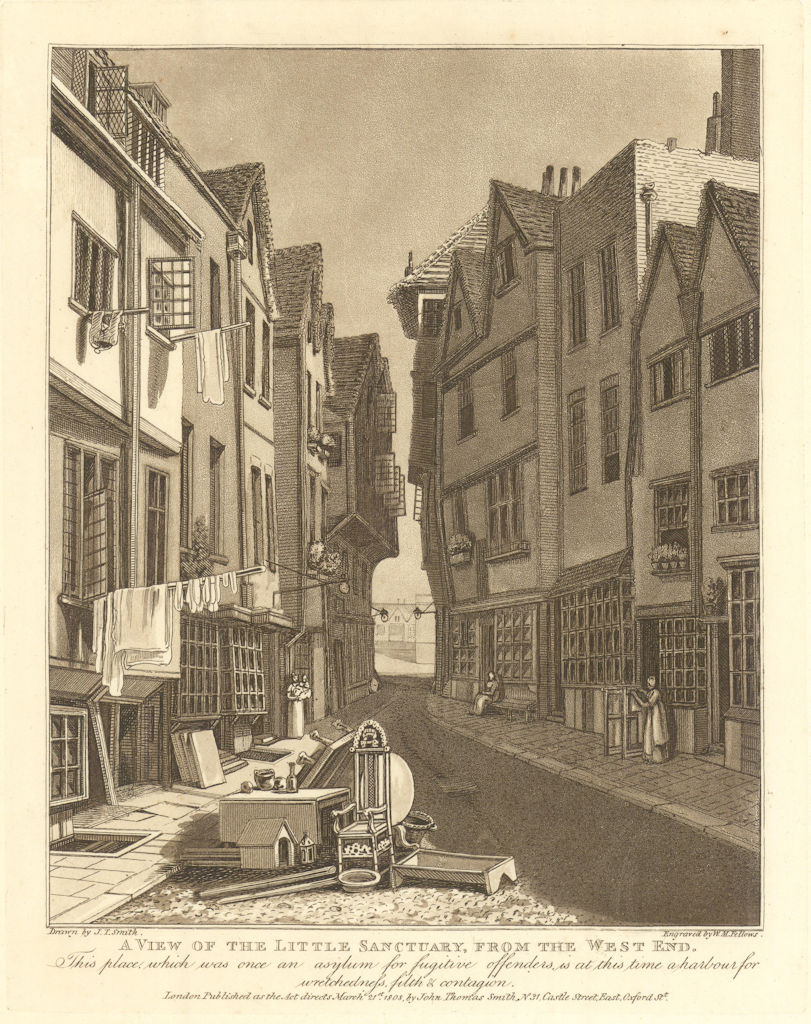 A view of the Little Sanctuary from the West End. Aquatint by J.T. Smith 1808