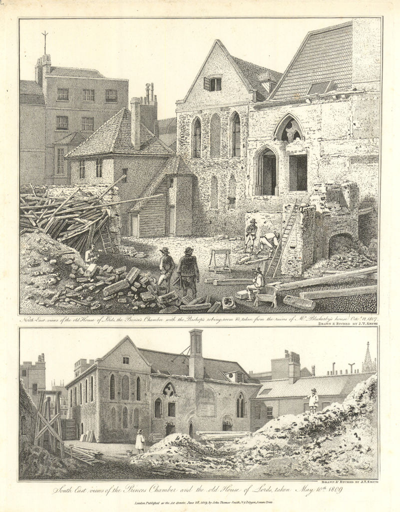 The Old House of Lords and the Prince's Chamber, Westminster, by J.T. Smith 1809
