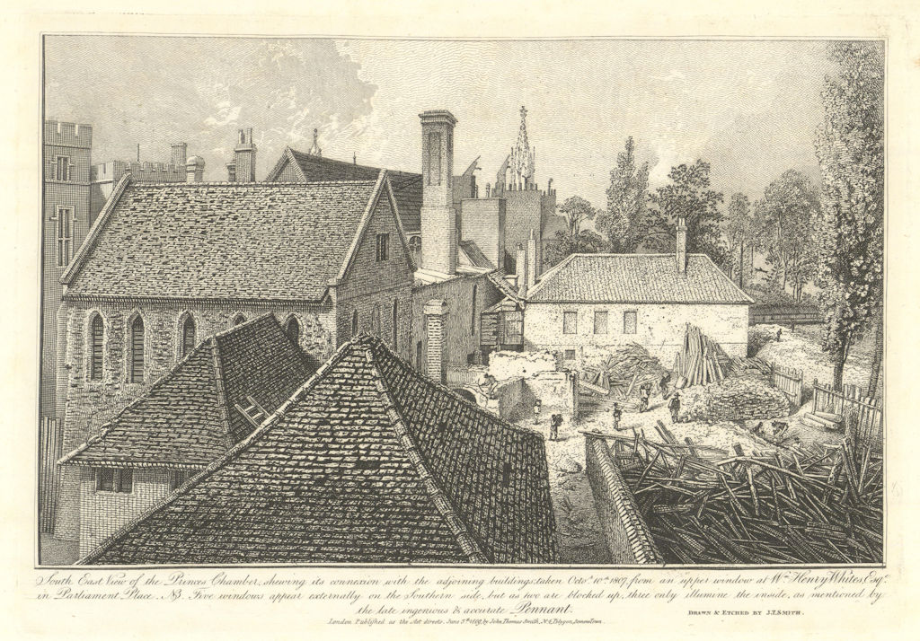 South-east view of the Prince's Chamber, Palace of Westminster, by JT Smith 1809