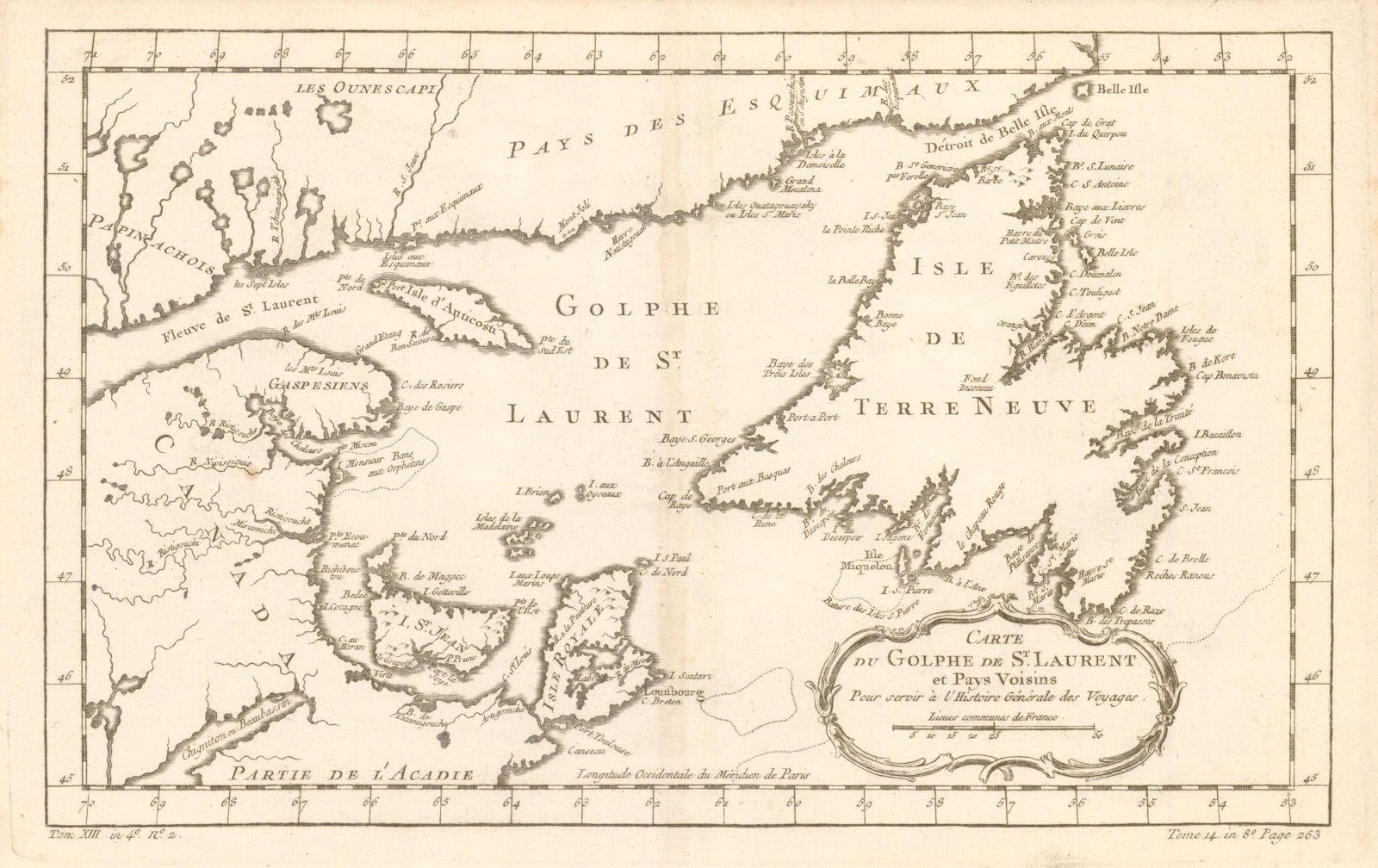 'Carte du Golphe de St. Laurent et Pays Voisins'. BELLIN. St Lawrence c1760 map