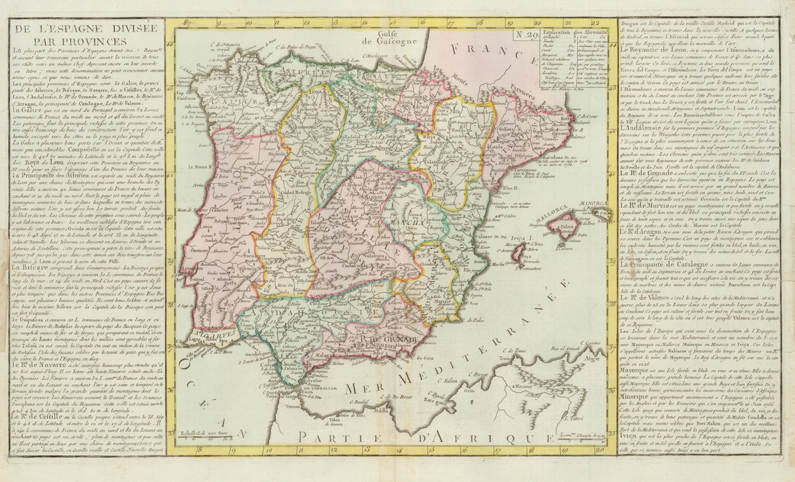 Associate Product 'De L'Espagne Divisée par Provinces' by J-B.L. Clouet. Iberia Spain 1750 map