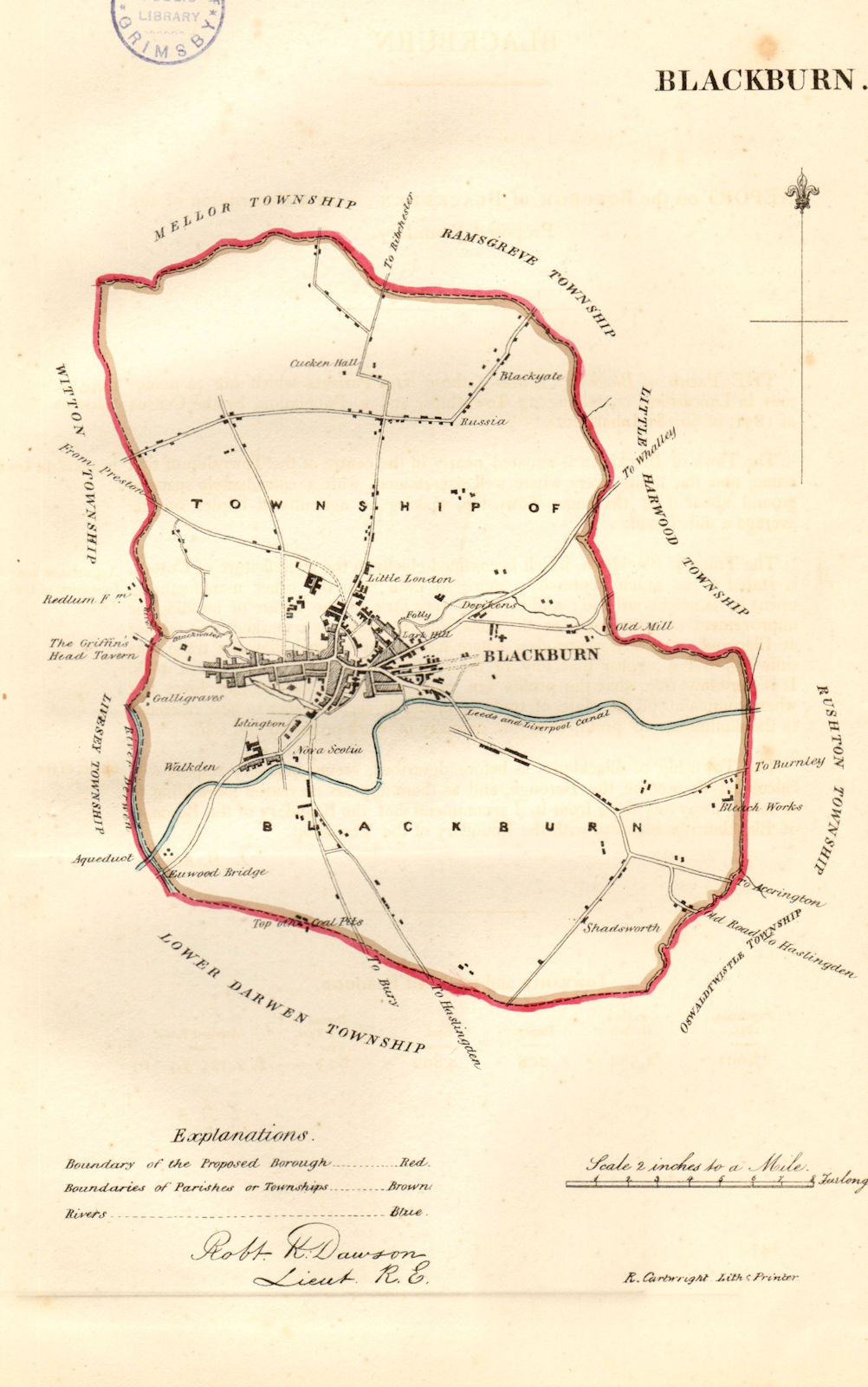 Associate Product BLACKBURN town/borough plan for the REFORM ACT. Lancashire. DAWSON 1832 map