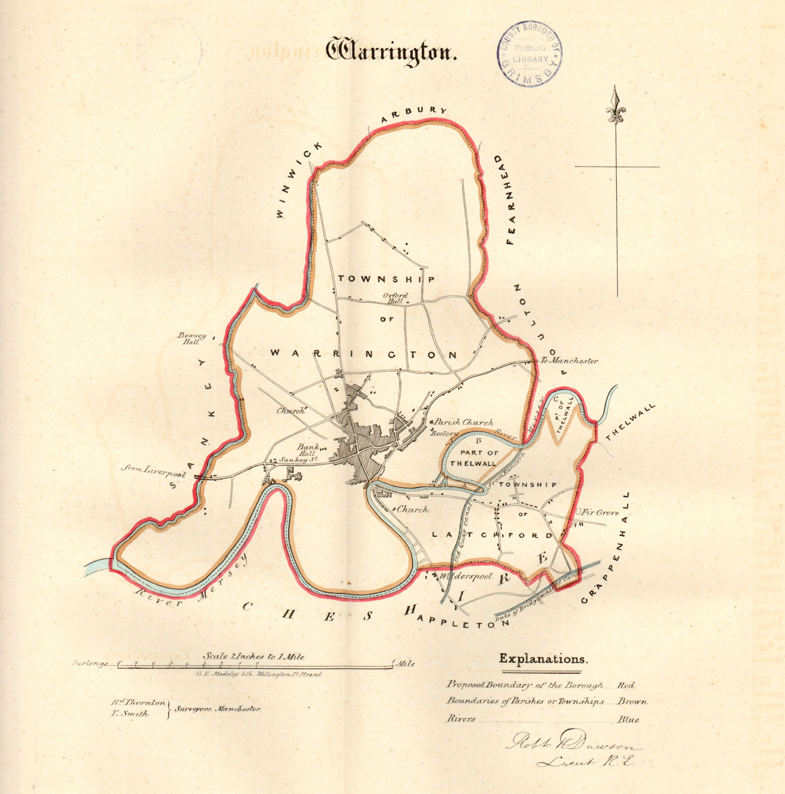 Associate Product WARRINGTON town/borough plan. REFORM ACT. Latchford. Lancashire. DAWSON 1832 map
