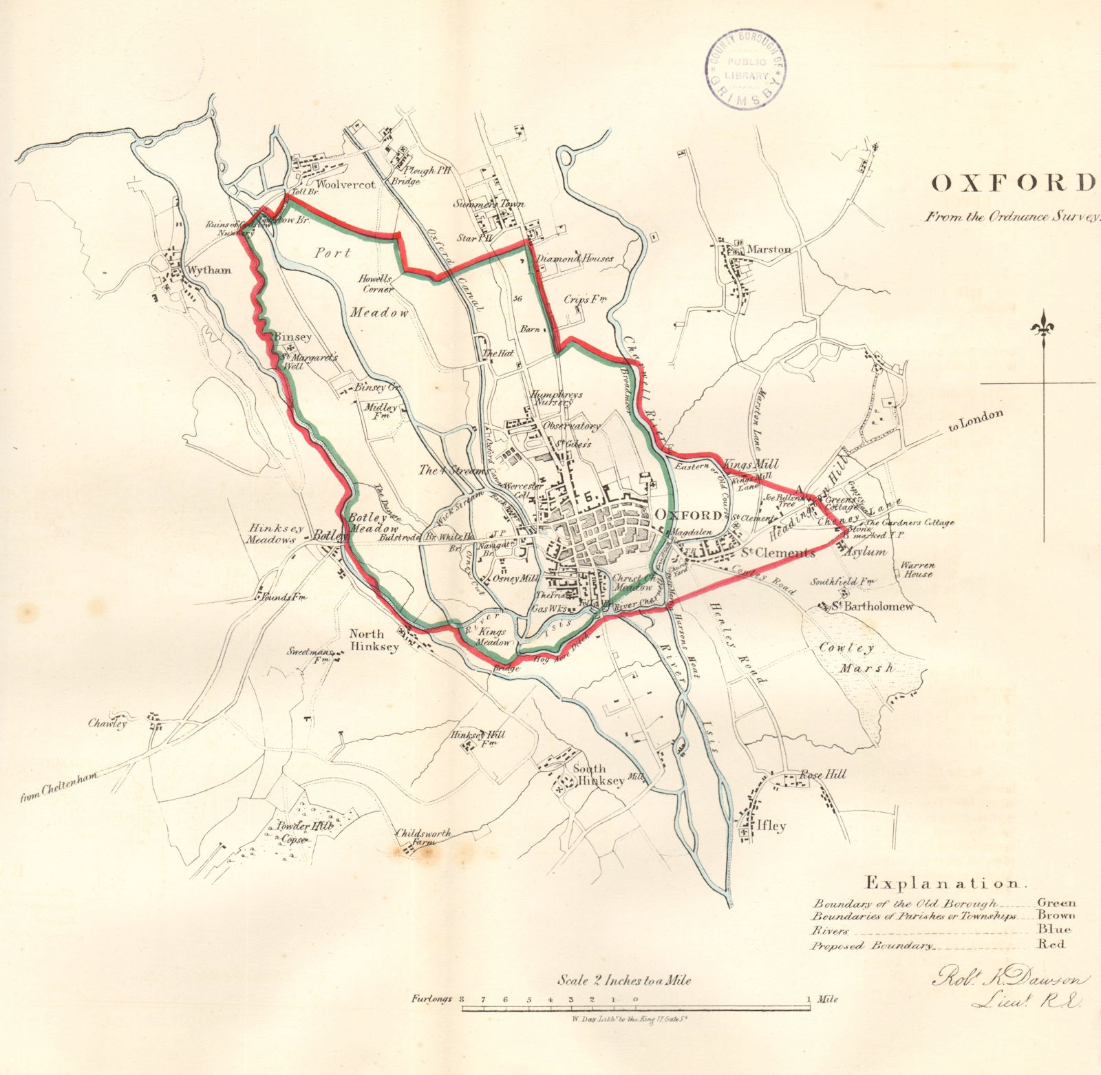 Antique county map of OXFORDSHIRE by JOHN CARY. Original outline colour ...