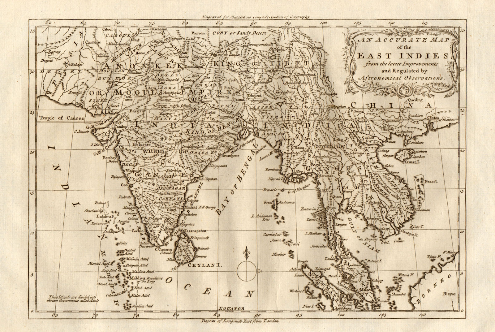 "An accurate map of the East Indies…" South Asia & Indochina. MIDDLETON 1779