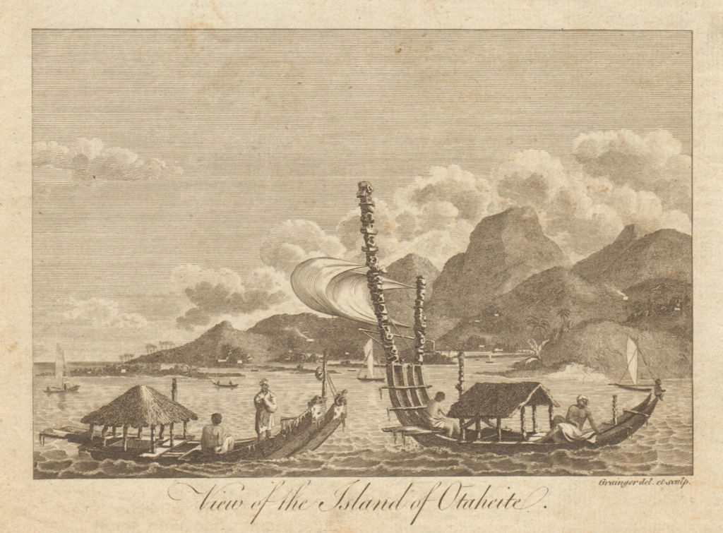 View of the island of Otaheite. Tahiti, Polynesia. BANKES 1789 old print