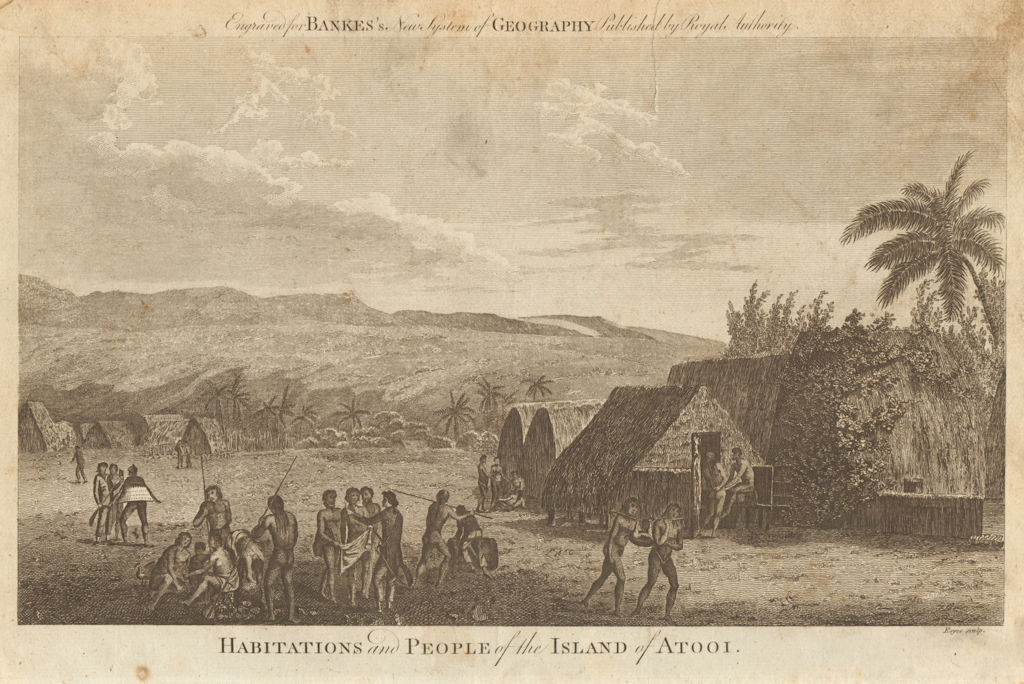 Associate Product Habitations and people of the island of Atooi. Kauai, Hawaii. BANKES 1789