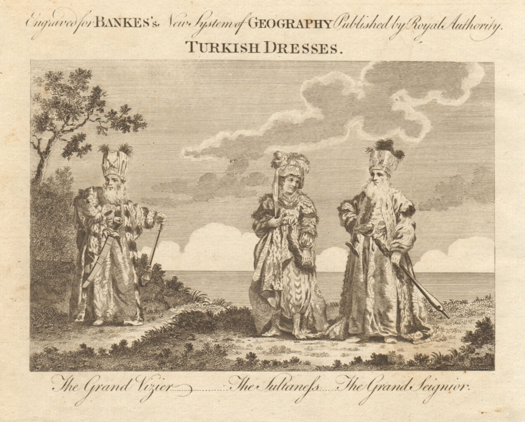 Associate Product Grand Vizier. Sultaness. Grand Seignior. Ottoman Turkey. BANKES 1789 old print