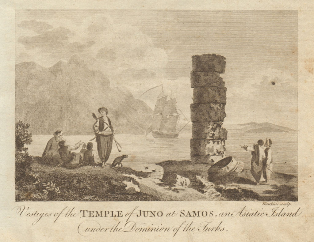 The Temple of Juno at Samos. North Aegean. Greece. BANKES 1789 old print