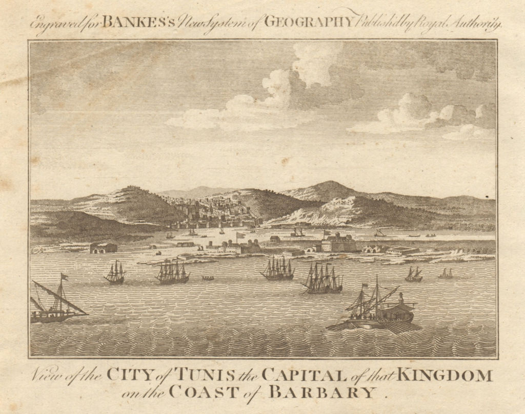 Associate Product View of the city of Tunis, coast of Barbary. Tunisia. BANKES 1789 old print