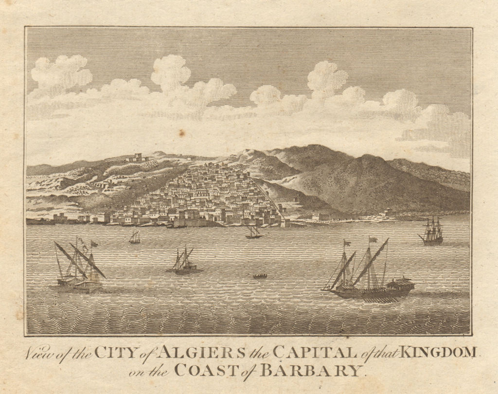 View of the city of Algiers, coast of Barbary. Algeria. BANKES 1789 old print