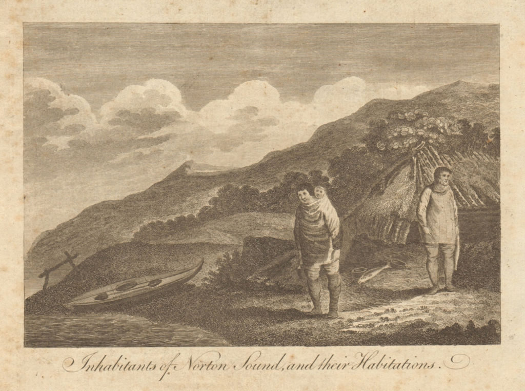 Inhabitants of Norton Sound, and their habitations. Alaska. BANKES 1789 print