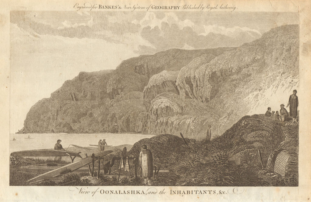 Associate Product View of Oonalashka and the inhabitants, &c.. Unalaska, Alaska. BANKES 1789