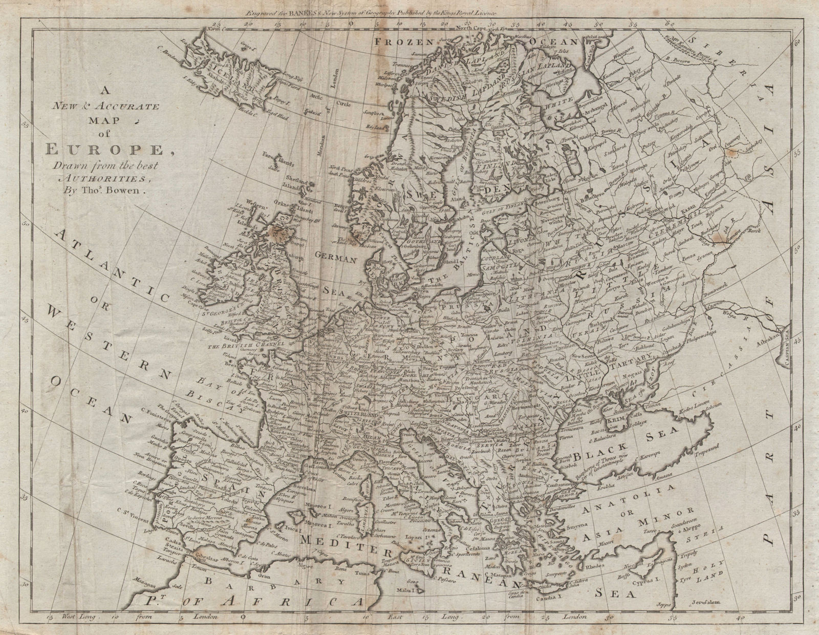 Associate Product A new & accurate map of Europe drawn from the best authorities. BOWEN 1789