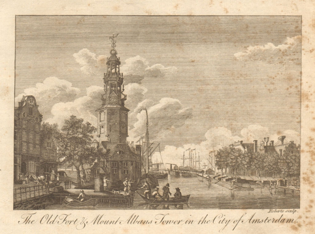 The old fort & Mount Albans Tower, Amsterdam. Montelbaanstoren. BANKES 1789