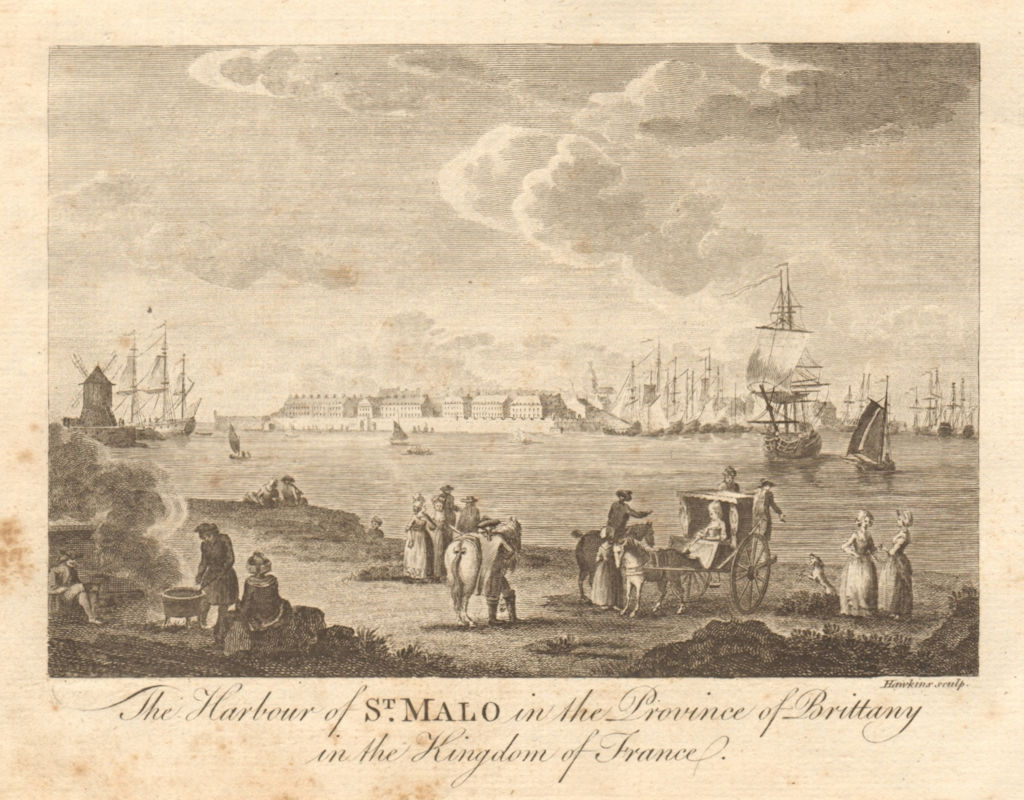 The harbour of St. Malo, Brittany. Ille-et-Vilaine. BANKES 1789 old print