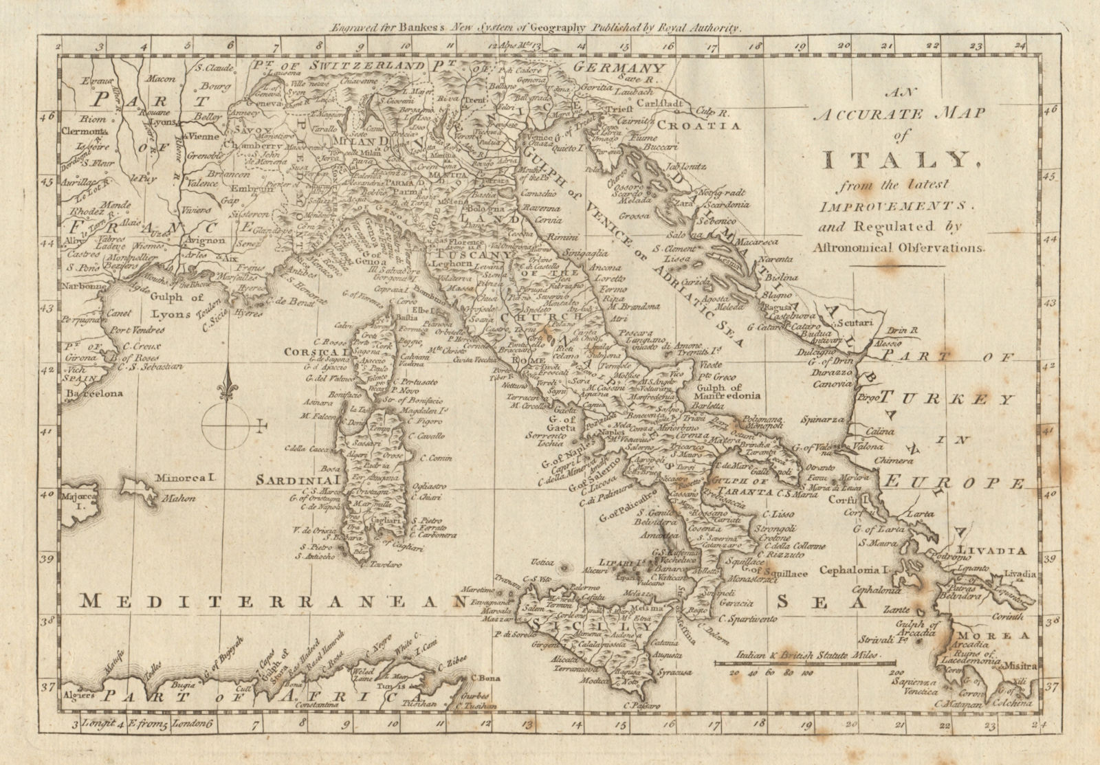 Associate Product An accurate map of Italy from the latest improvements… By Thomas BOWEN 1789