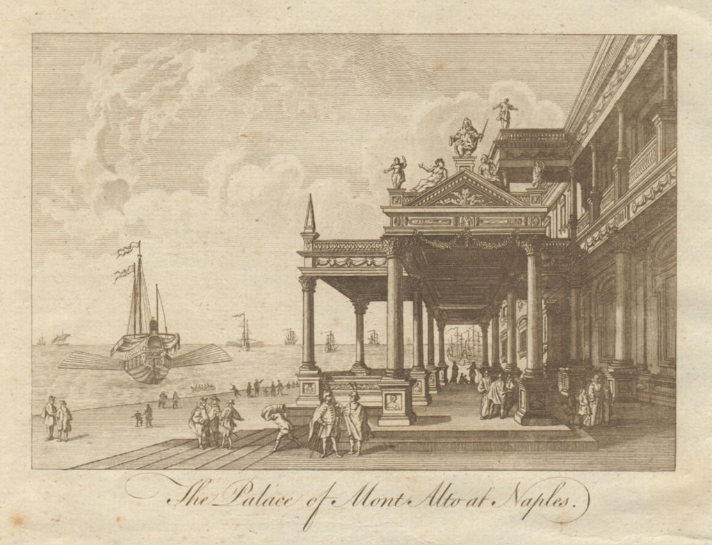 The Palace of Mont Alto at Naples. Palazzo Montalto. Italy. BANKES 1789 print