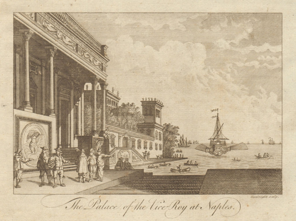 The Palace of the Viceroy, Naples. Now the Royal Palace. BANKES 1789 old print