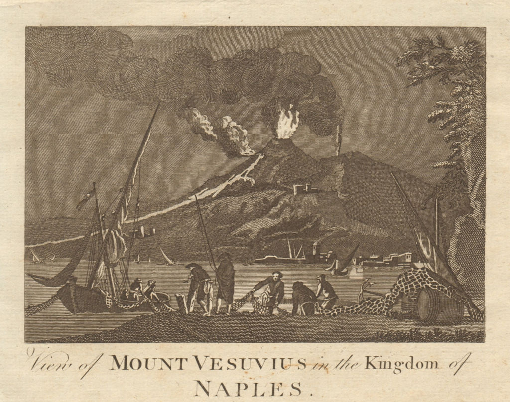 View of Mount Vesuvius in the Kingdom of Naples. Italy. BANKES 1789 old print