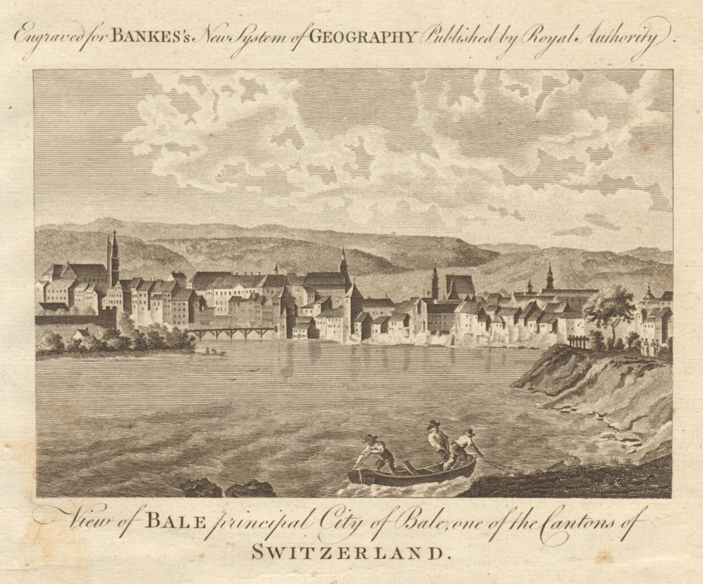 View of the city of Bale, Switzerland. Basle Basel. BANKES 1789 old print