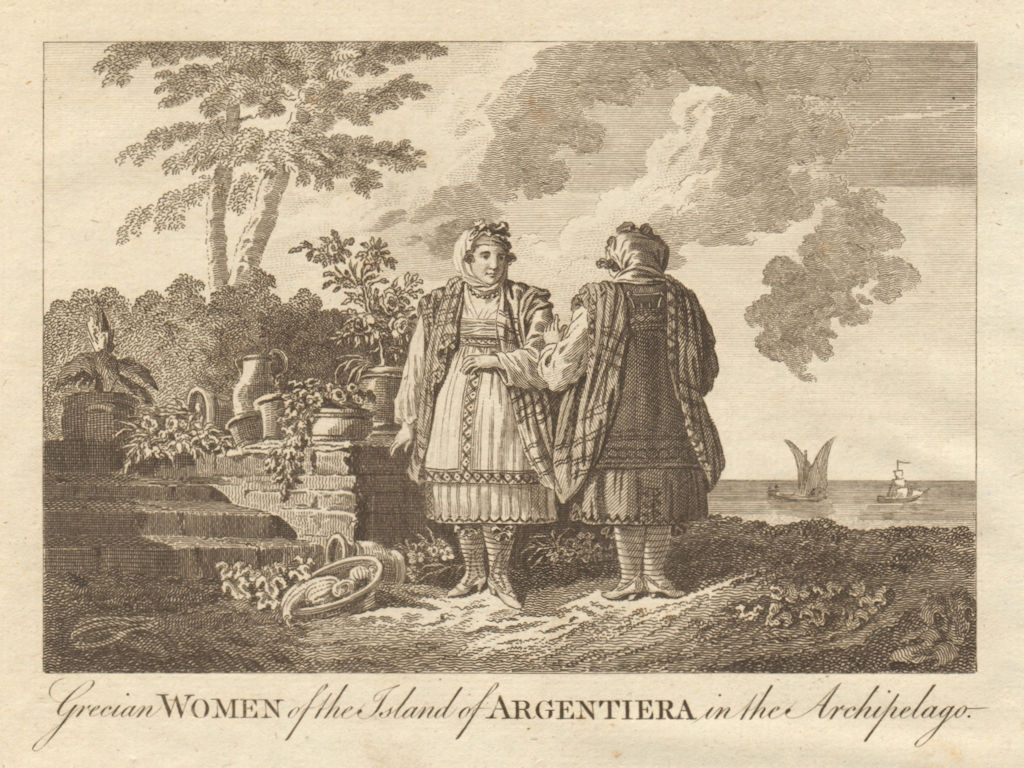 Grecian women of the island of Argentiera. Kimolos, Cyclades. Greece BANKES 1789