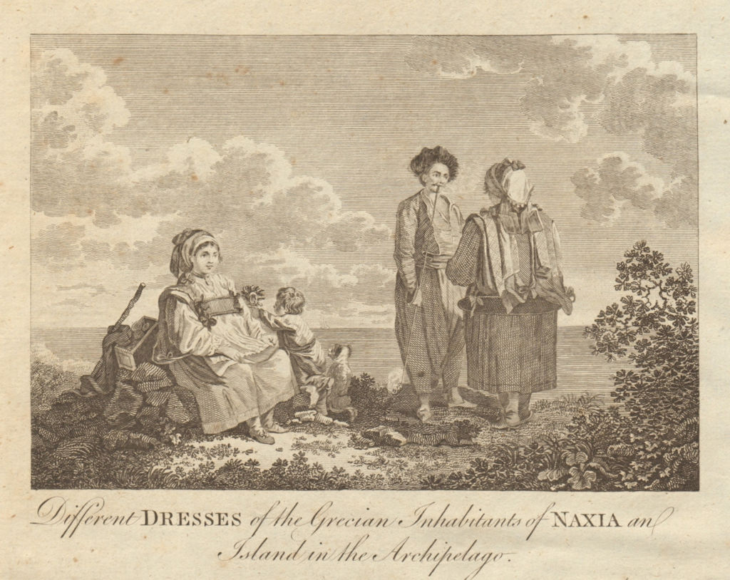 Associate Product Dress of the Grecian inhabitants of Naxia. Naxos, Cyclades. Greece. BANKES 1789