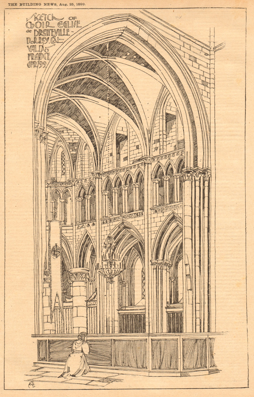 Associate Product Sketch of choir, Eglise de Bretteville, Norrey, Calvados, France Apr 99 1899