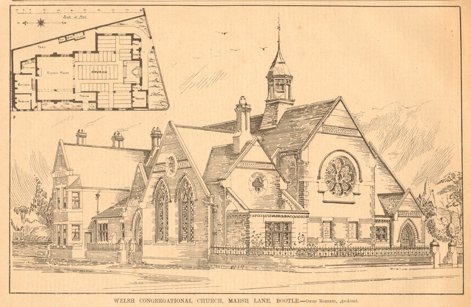 Associate Product Welsh Congregational Church, Marsh Lane, Bootle - Owen Roberts, Architect 1899