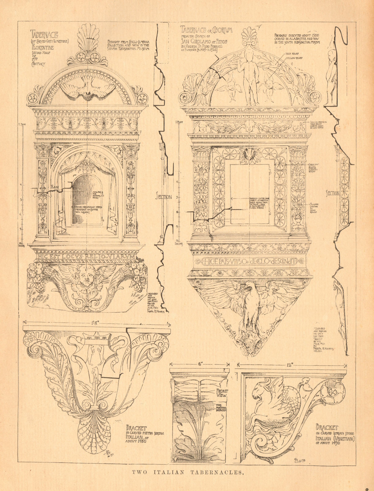 Associate Product Italian Tabernacles. Limestone Florentine 15C San Girolamo Fiesole Ferrucci 1901