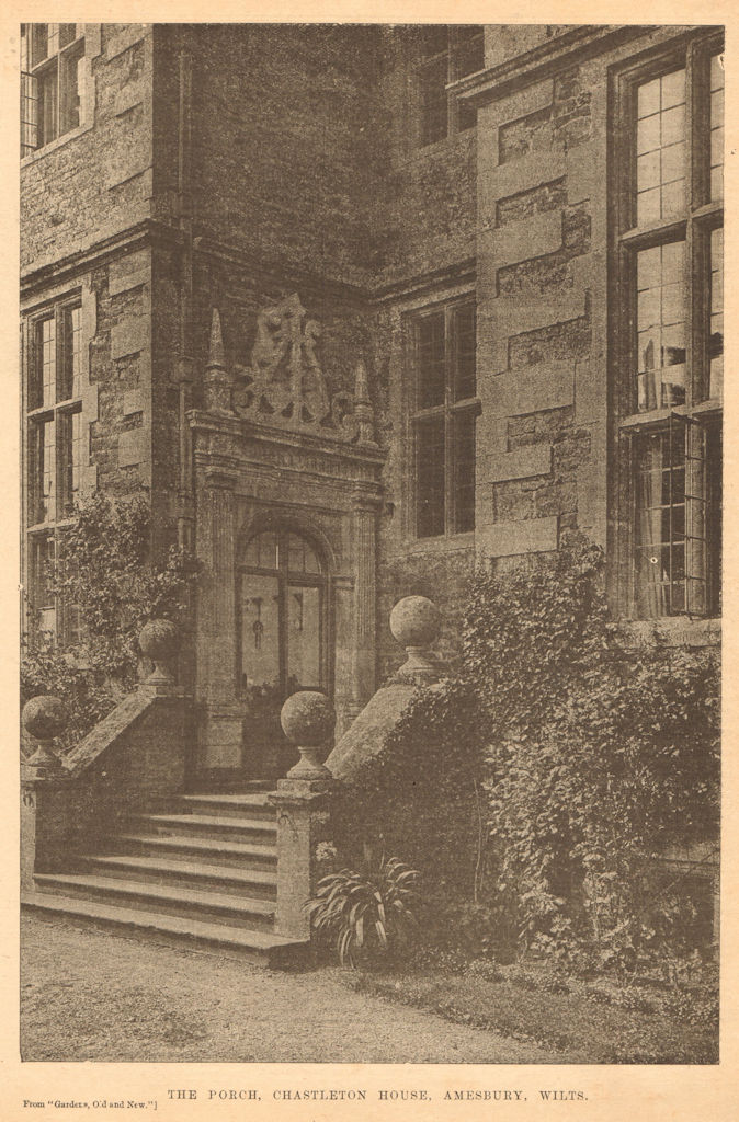 Associate Product The porch, Chastleton House, Moreton-in-Marsh, Oxfordshire 1903 old print