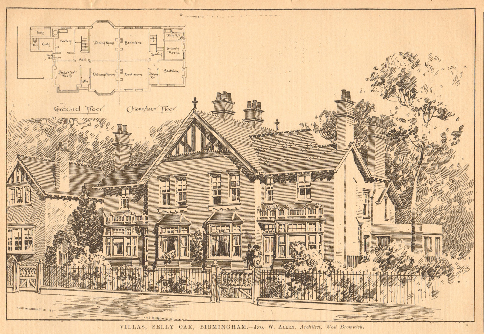 Associate Product Villas, Selly Oak, Birmingham - Jno. W. Allen, Architect, West Bromwich 1903