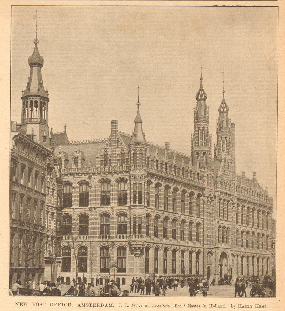 Associate Product New Post Office, Amsterdam - J.L. Guyper, Architect - by Harry Hems 1903 print
