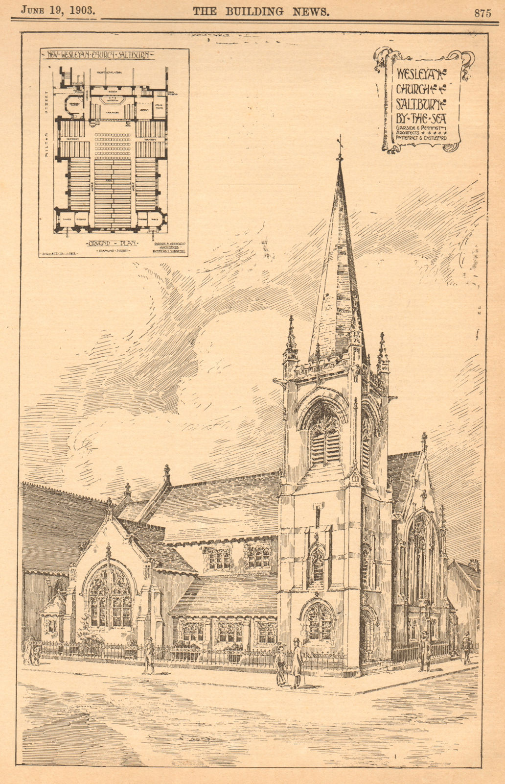 Methodist/Wesleyan church, Saltburn by the Sea, Garside & Pennington Archt 1903