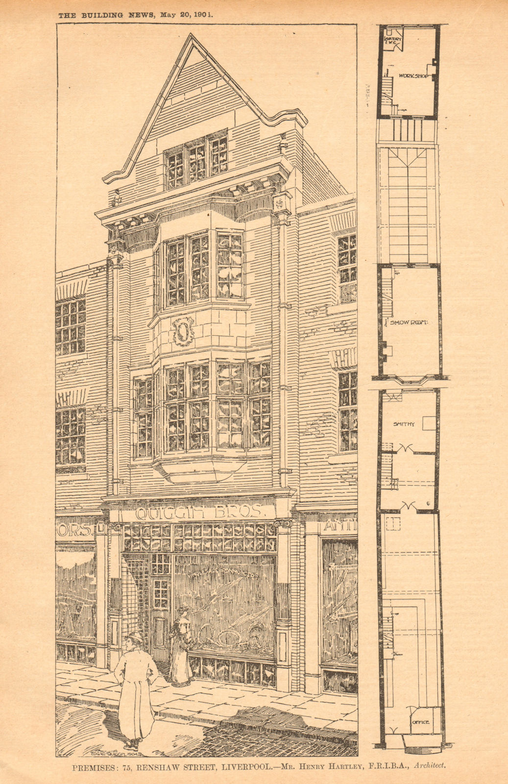 Associate Product 75, Renshaw Street, Liverpool - Mr. Henry Hartley, FRIBA, Architect. Plans 1904