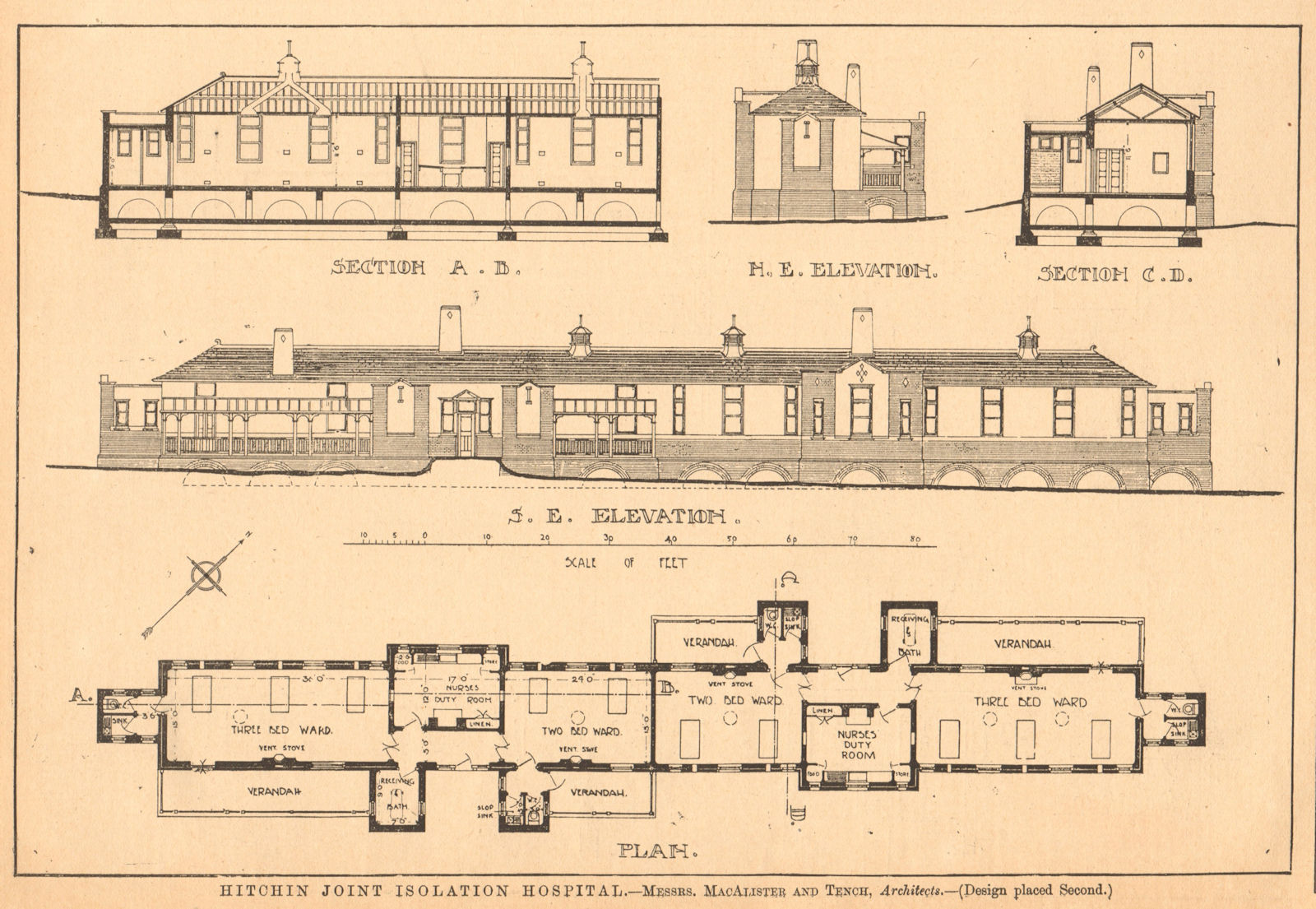 Hitchin Joint Isolation Hospital Hertfordshire. MacAlister Tench Architect 1904